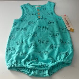 Cat & Jack Teal Elephant Print Diaper Cover